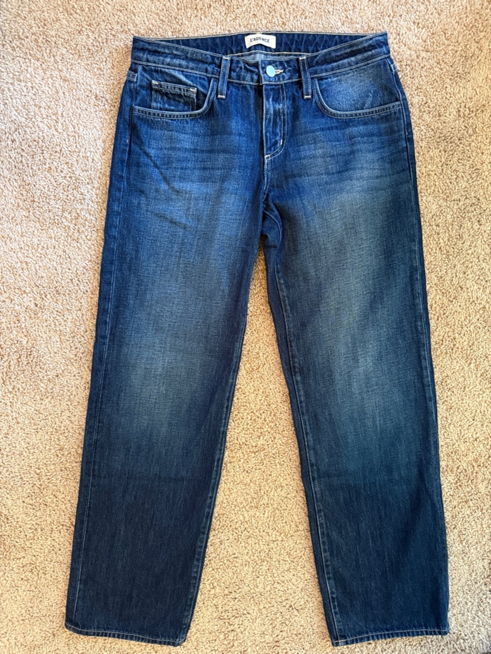 L'AGENCE Women's Straight Leg Jeans in Indigo Blue